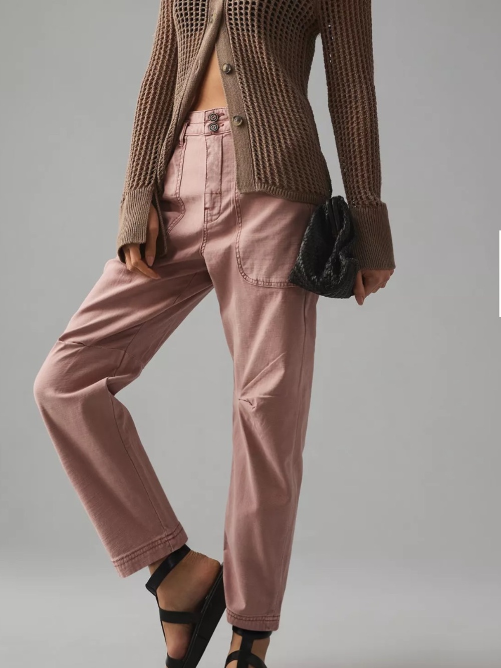 Pilcro Knee-Tuck Pants 26 Pink Boho Minimal